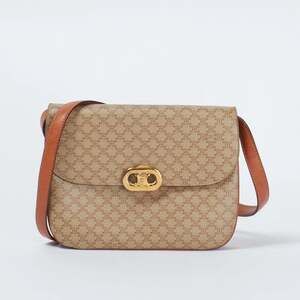 Celine Macadam Triomphe shoulder bag Camel Brown
